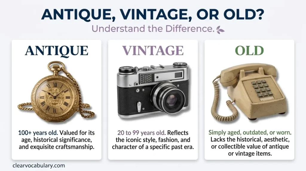 Antique vs Vintage vs Old: What's the Difference?