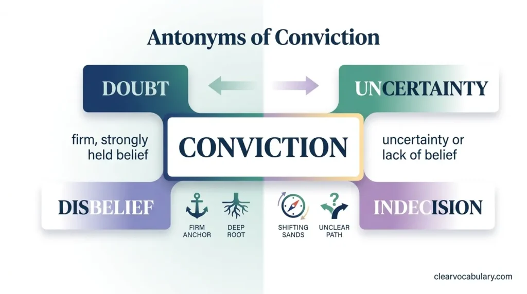 Antonyms of Conviction