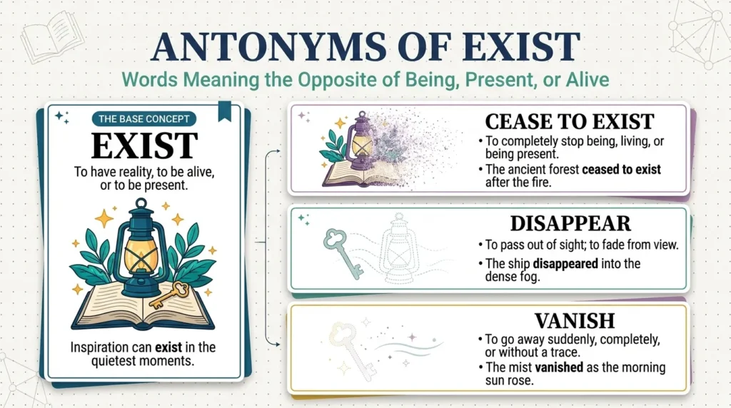 Antonyms of Exist