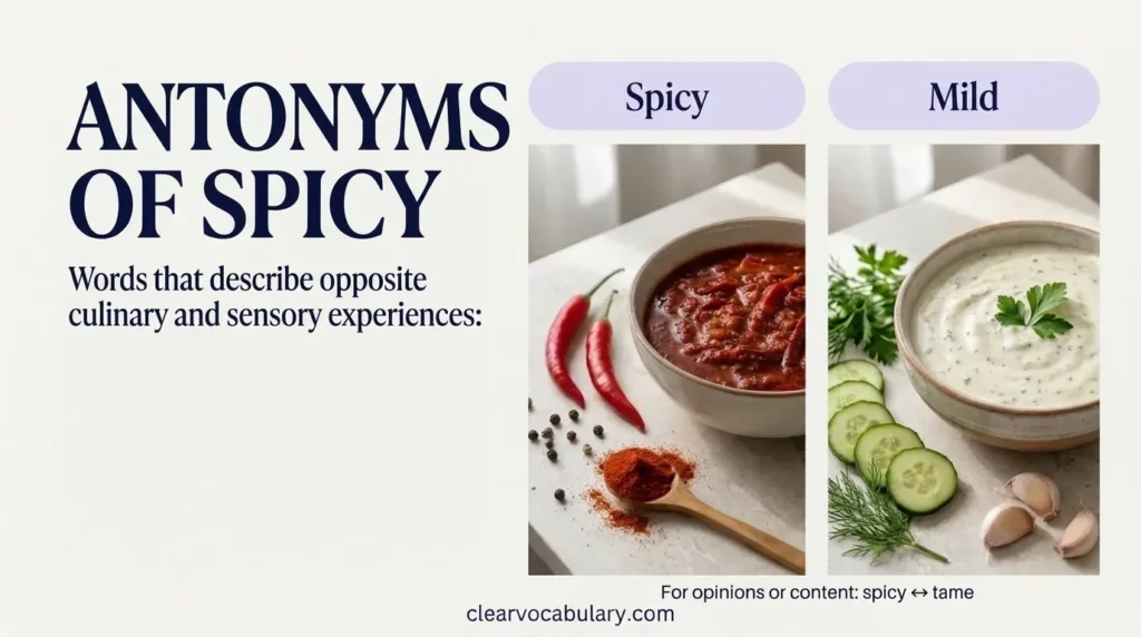 Antonyms of Spicy