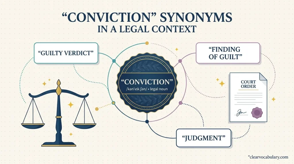 Conviction Synonyms in a Legal Context