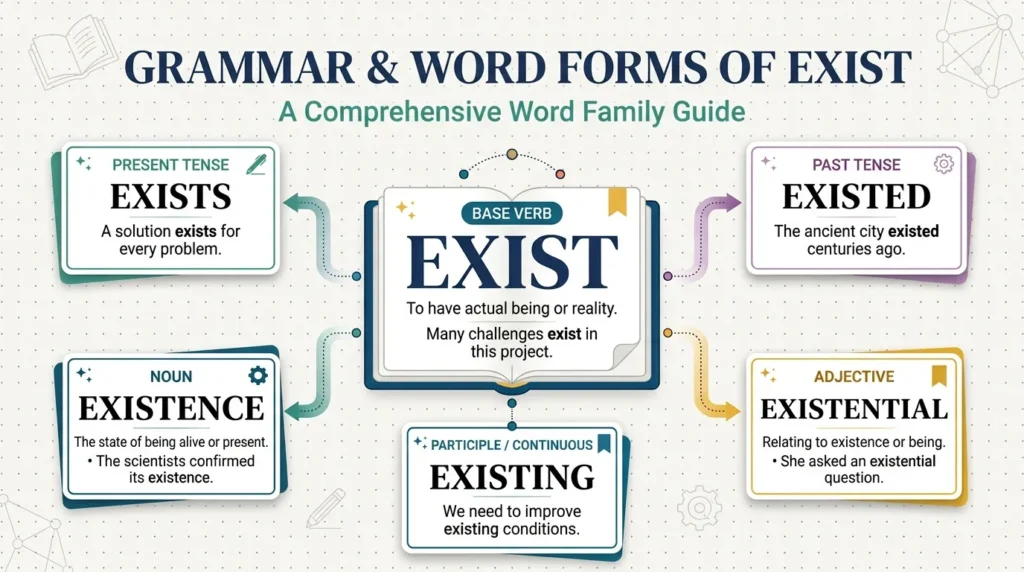 Grammar and Word Forms of Exist