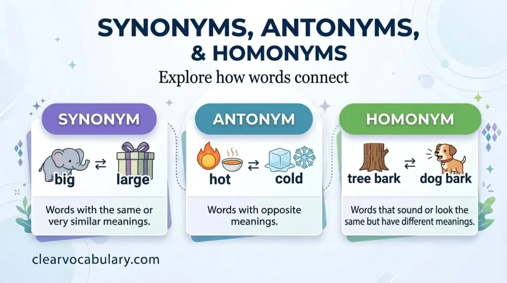 Synonym vs Antonym vs Homonym