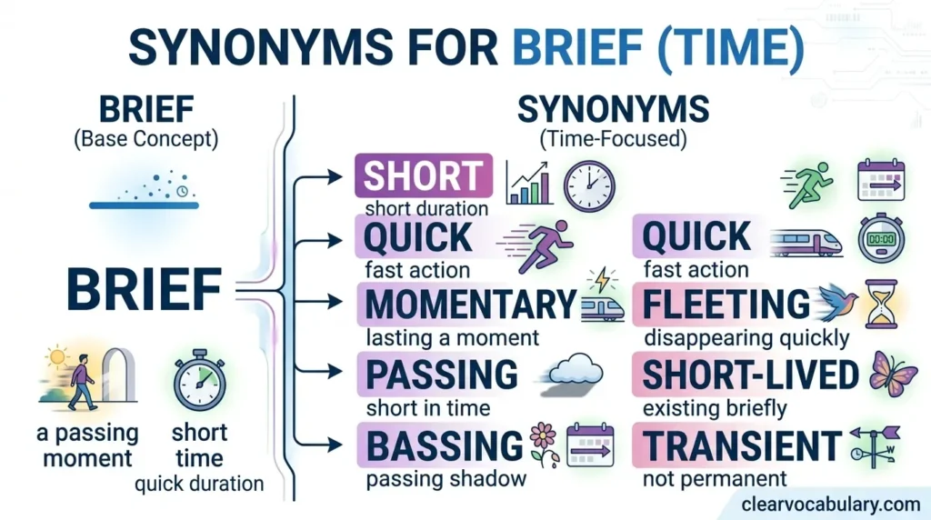 Synonyms for Brief by Meaning