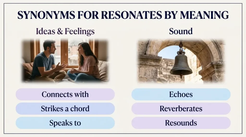 Synonyms for Resonates by Meaning